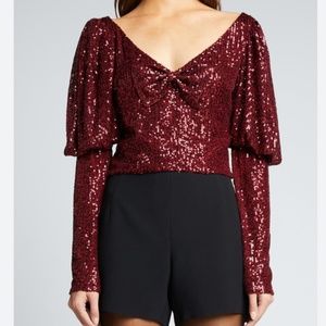 Caroline Constas Taylor Sequin Top XS NWT